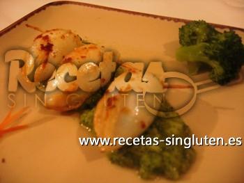Calamari ripieni con purea di broccoli